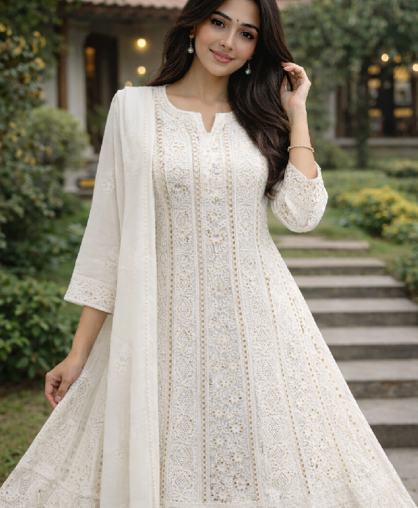 Viscos Mukesh Work Anarkali Kurti