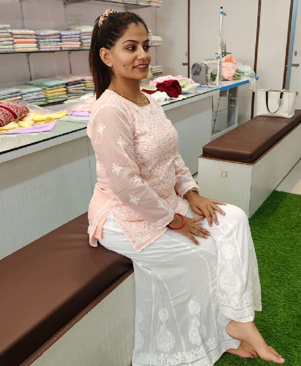 Cotton Malmal Hand Work Top - Image 2